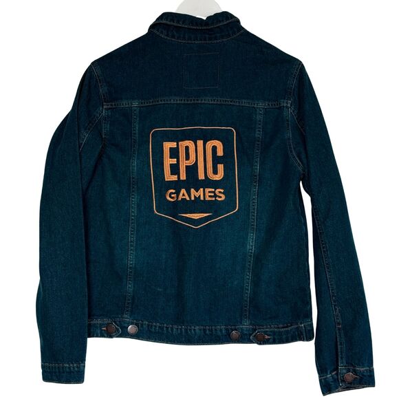 Epic Games Embroidered Denim Trucker Jacket Men’s Small NWT ('21) Employee Promo - Picture 2 of 4